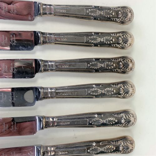 Set of six silver handled Kings pattern Table Knives