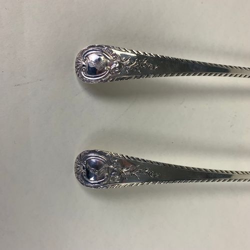 Pair of Georgian feather-edge Tablespoons 1773