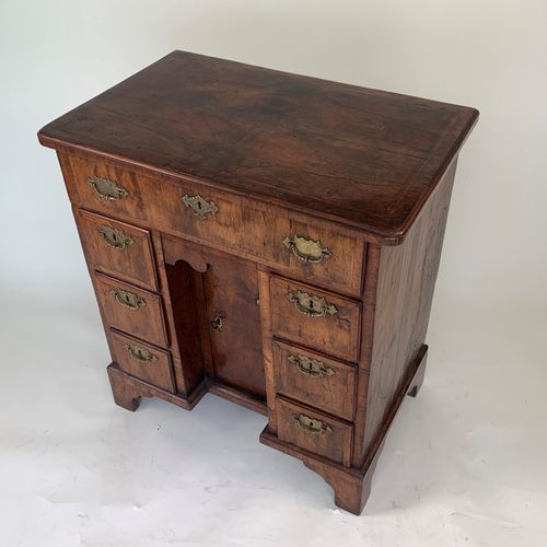 Small George II walnut kneehole desk