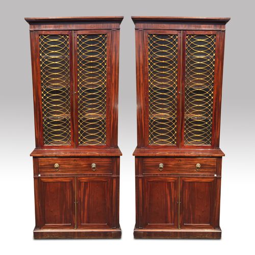 Pair of early 19th century mahogany bookcases