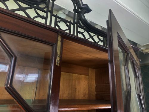 George III mahogany secretaire bookcase