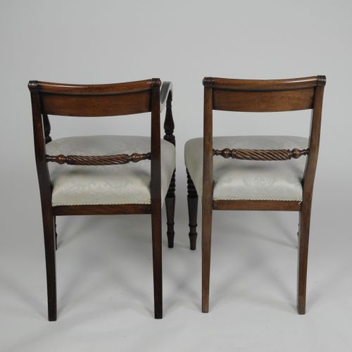Set of six 6 (4+2) early 19th century Rope-back Dining Chairs 
