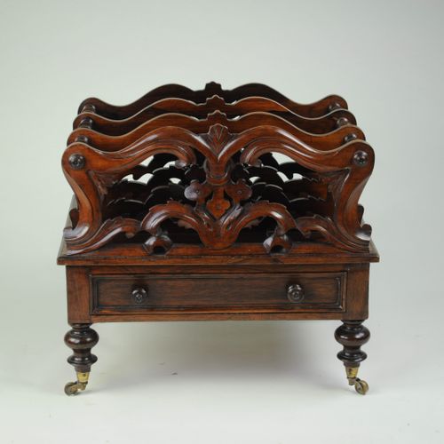 19th century carved mahogany Canterbury 
