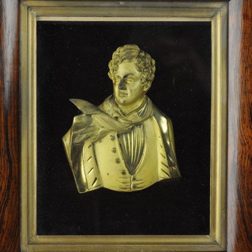 Rare gilded bronze bust of George IV in original frame