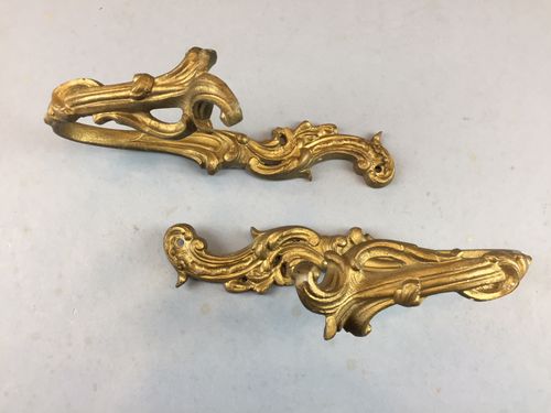 Pair of Antique gilded brass Curtain tie-backs