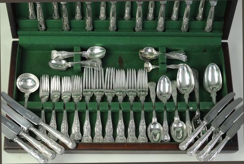 Canteen Silver Kings Pattern Cutlery, 12 Place settings