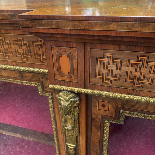 Burr Walnut And Ormolu Mounted Breakfront Side Cabinet/credenza
