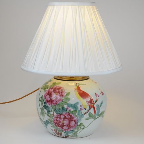 Chinese Polychrome Table Lamp