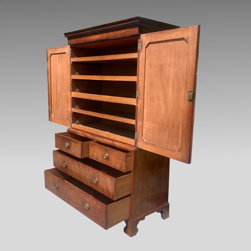 Late 18th century Georgian mahogany Linen Press Cupboard
