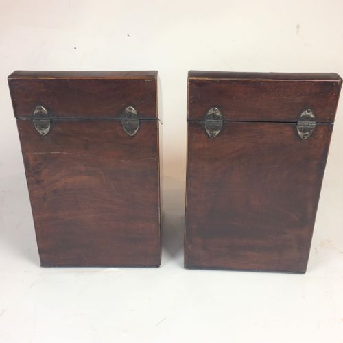 Pair of 18th century Sheraton mahogany former cutlery/knife boxes