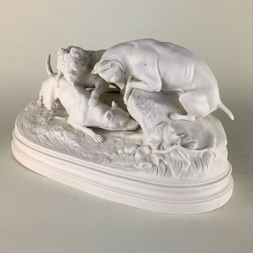 Parianware group figure "Chasse Au Lapin/The Rabbit Chase"