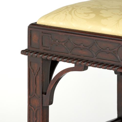 19th century Chippendale style blind-fret carved Stool