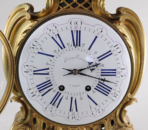 Fine and large gilt mantel Clock by Henry Dasson of Paris