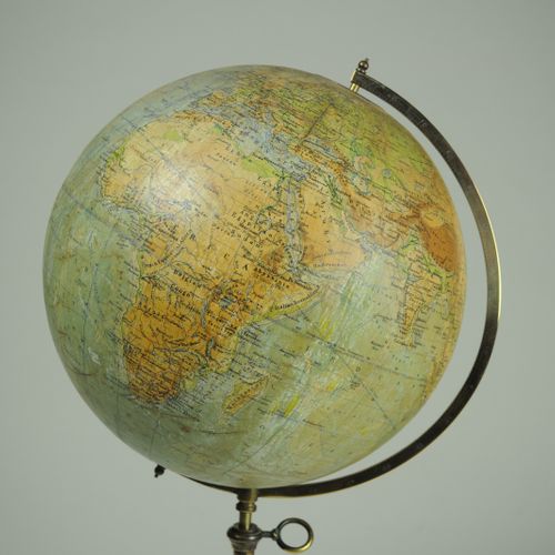 12-inch Phillips Terrestrial Table Globe on Brass Stand