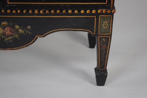 Fine quality 19th century black painted waterfall bookshelves/bookcase