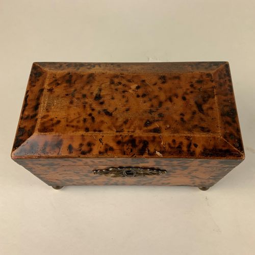 Faux tortoiseshell two compartment Tea Caddy