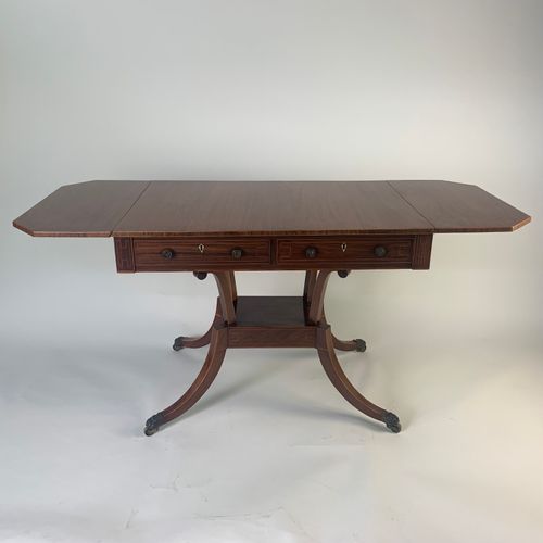 Regency Padouk Wood Sofa Table