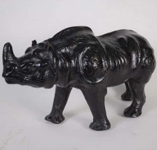 Small leather covered model of a Rhinceros/Rhino