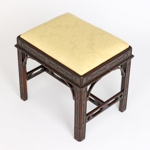 19th century Chippendale style blind-fret carved Stool