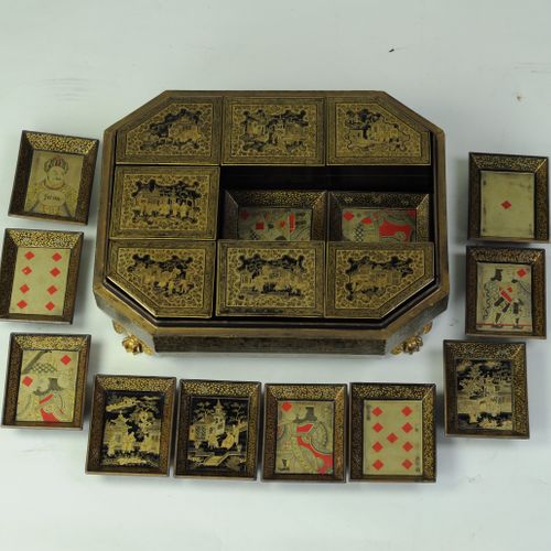 19th century Chinese Papier-mâché games Compendium
