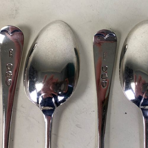 Fine set of Twelve silver bright-cut teaspoons