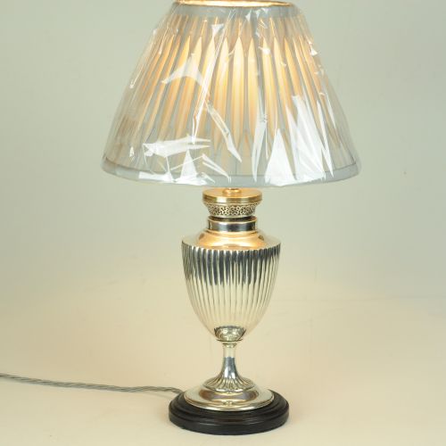 Pair of late 19th century silver plated oil/table lamps