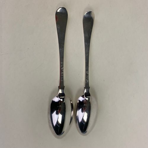Pair of Georgian feather-edge Tablespoons 1773