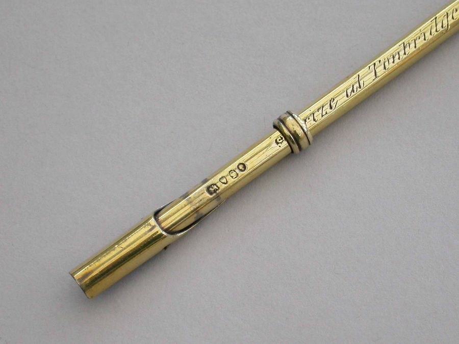 Victorian Cased Silver Gilt Prize Quill Pen By Rawlings And Summers London Steppes Hill Farm 8956