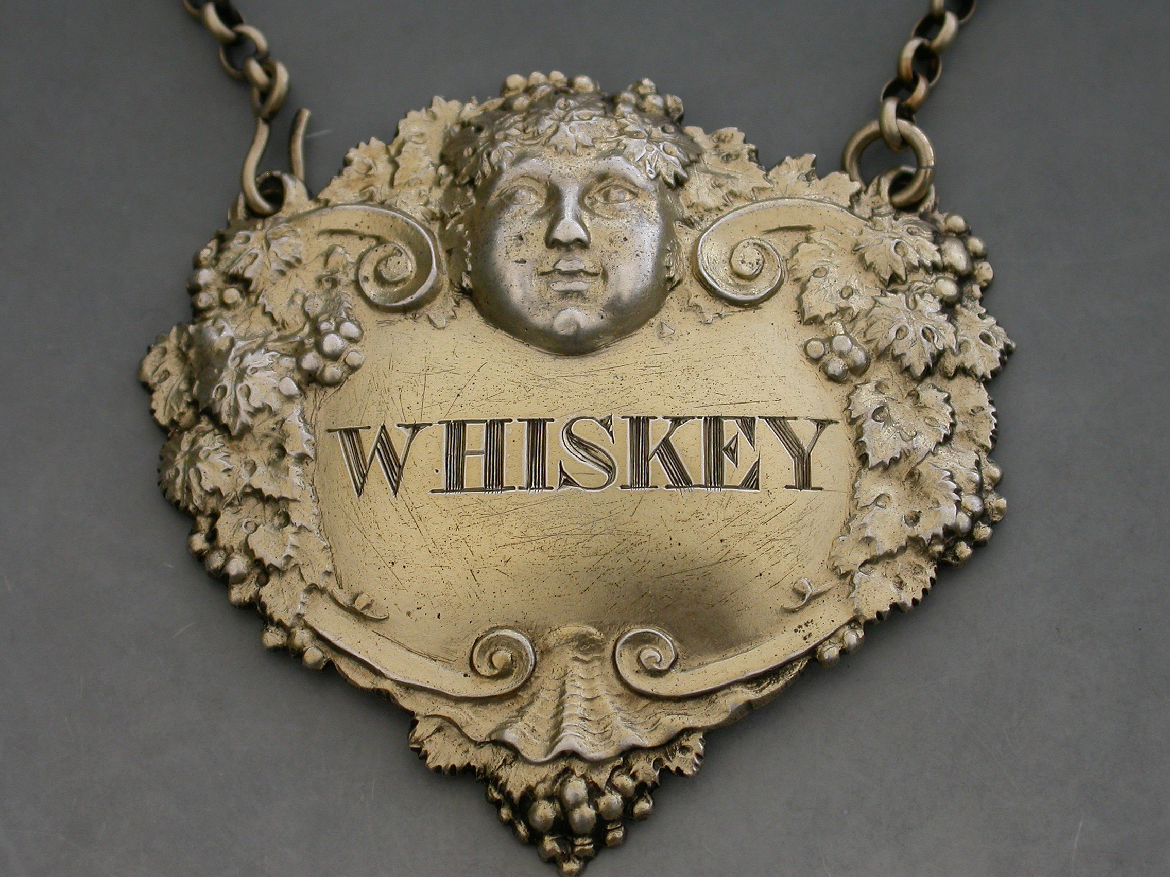 Victorian Silver Gilt Wine Label 'Whiskey' by Rawlings & Summers ...
