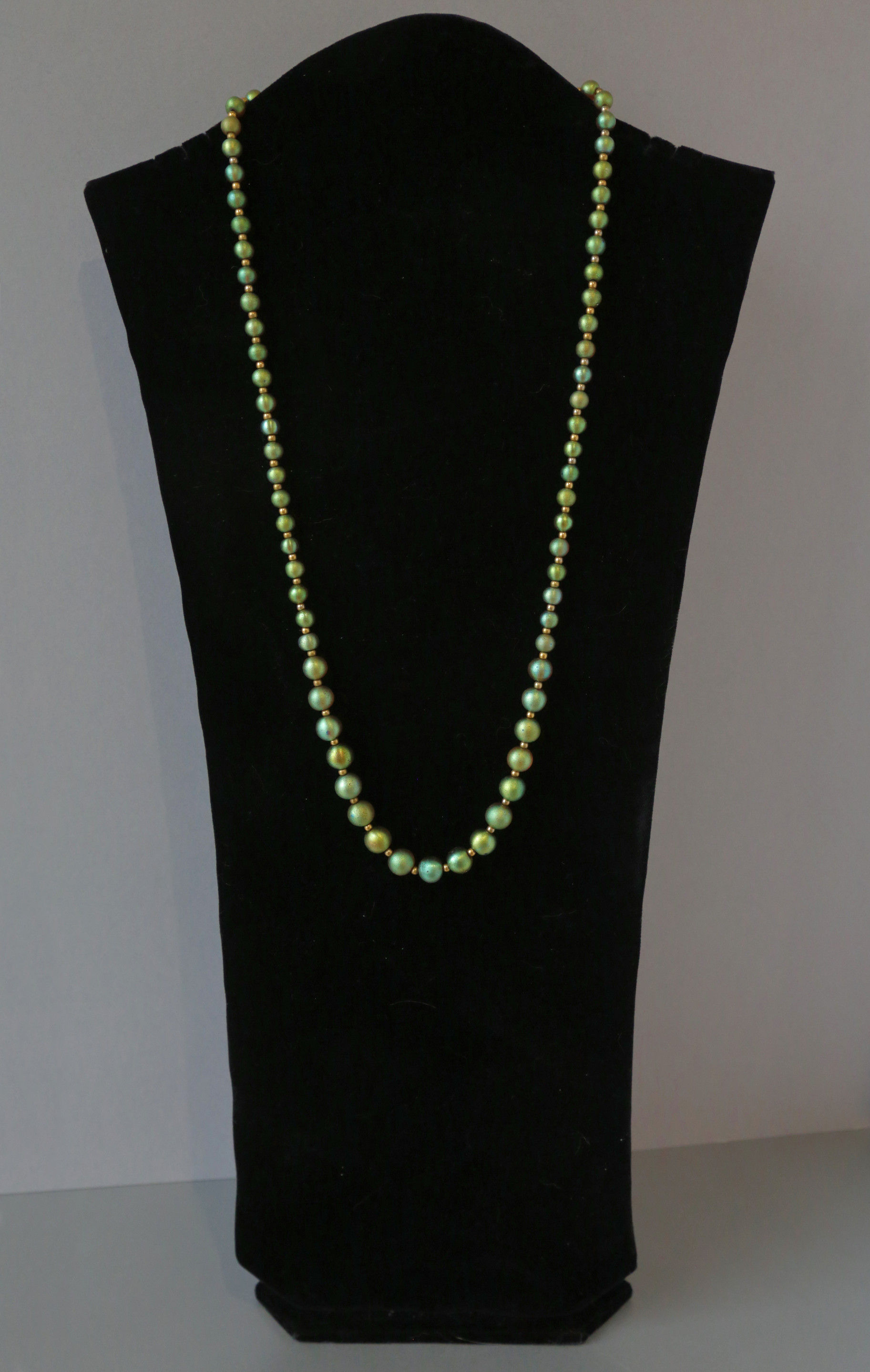 Iridescent Glass Bead Necklace by WURTTEMBERGISCHE METALLWAREN FABRIK ...