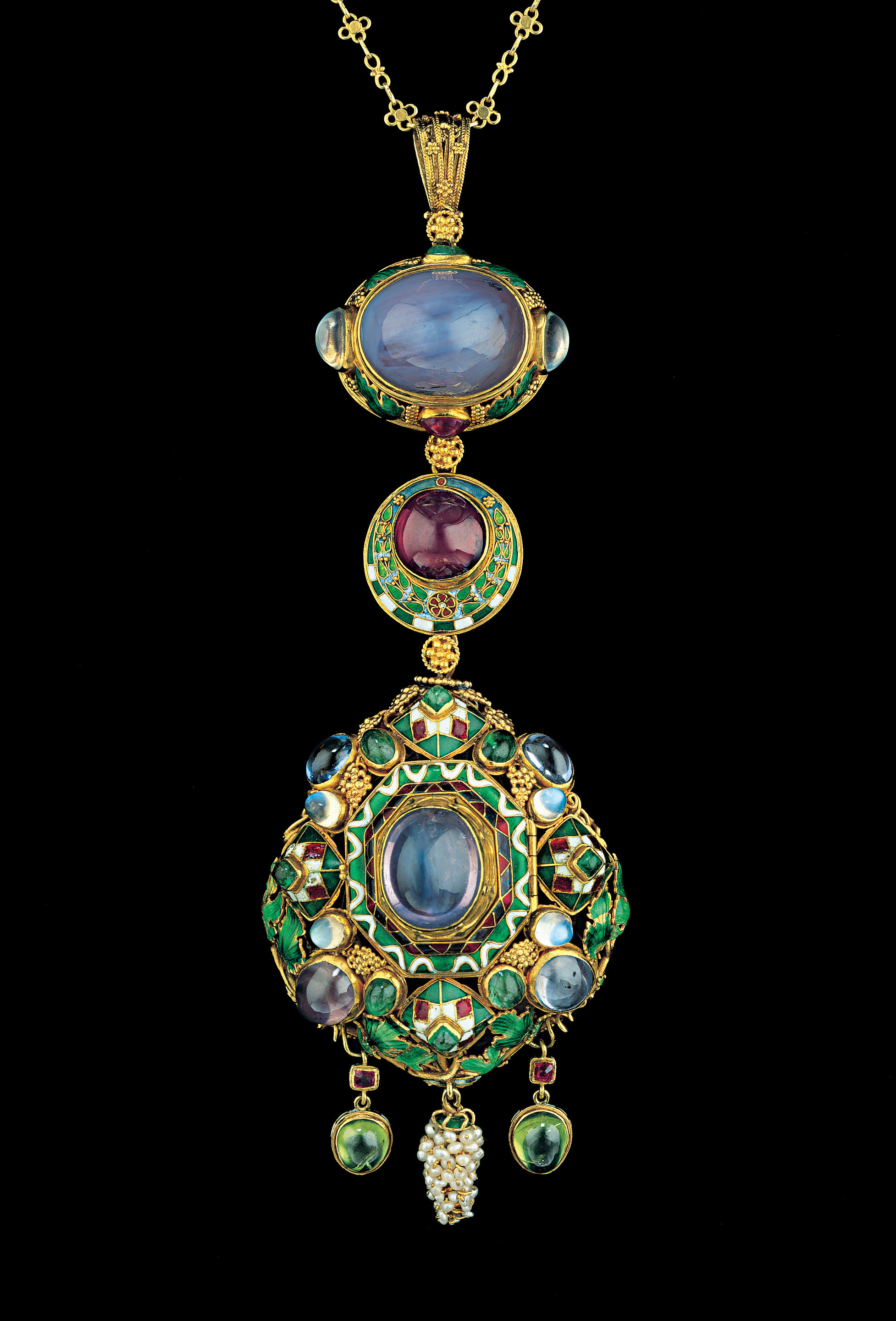 A Highly Important Jewelled Gold & Enamel Pendant by HENRY WILSON ...