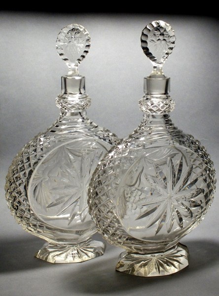 Pair of Moon Flask Decanters