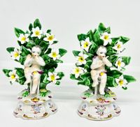 Pair of Bow Putti with Bocage
