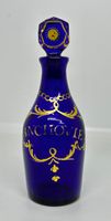 Blue Glass Relish Bottle "ANCHOVIE"