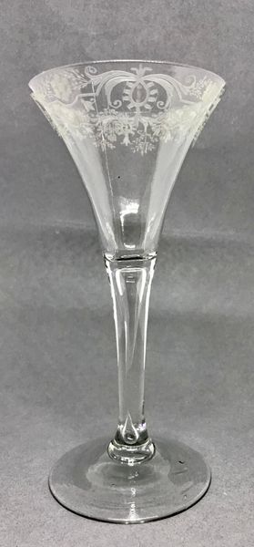 Wine Glass With Formal Engraved Border