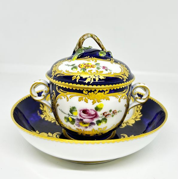 Sèvres Two Handled Cup, Cover and Saucer