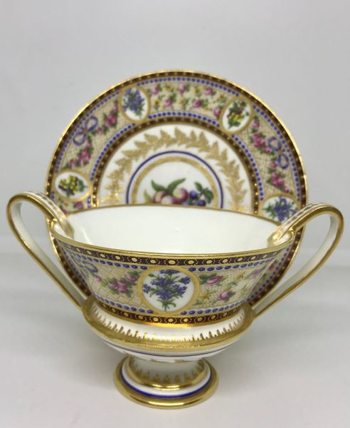Sèvres Two Handled Cup and Saucer