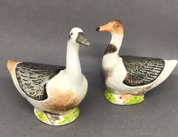 Pair of Meissen Duck Butter Boxes and Covers