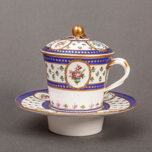 Sèvres Large Cup, Cover and Trembleuse Saucer