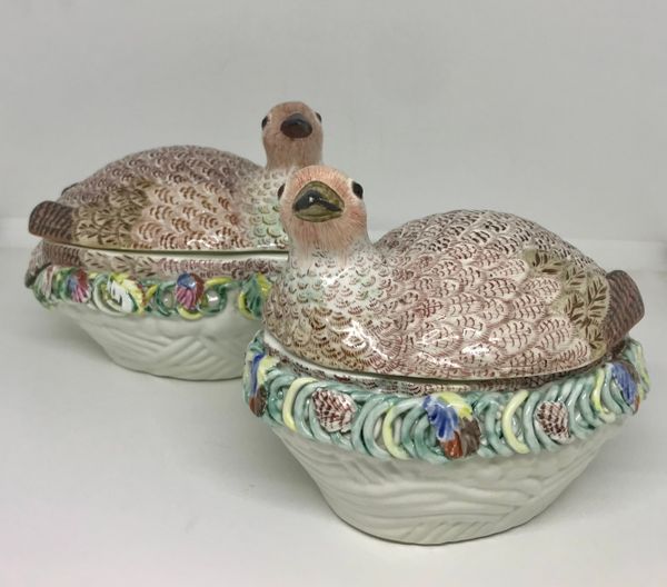 Pair of Worcester Partridge Tureens and Covers