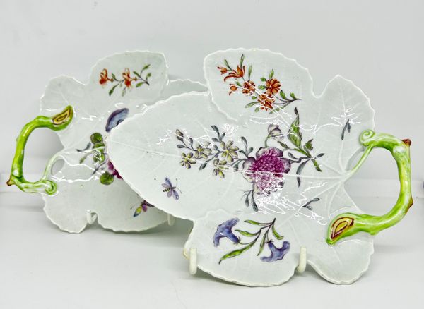 Pair of Worcester Leaf Shaped Dishes