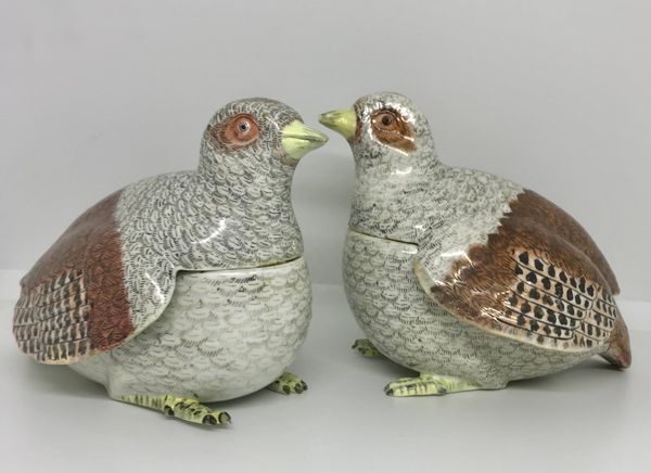 Pair of Höchst Partridge Tureens and Covers