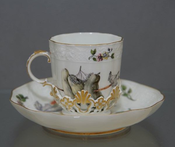 Meissen Cup and Trembleuse Saucer